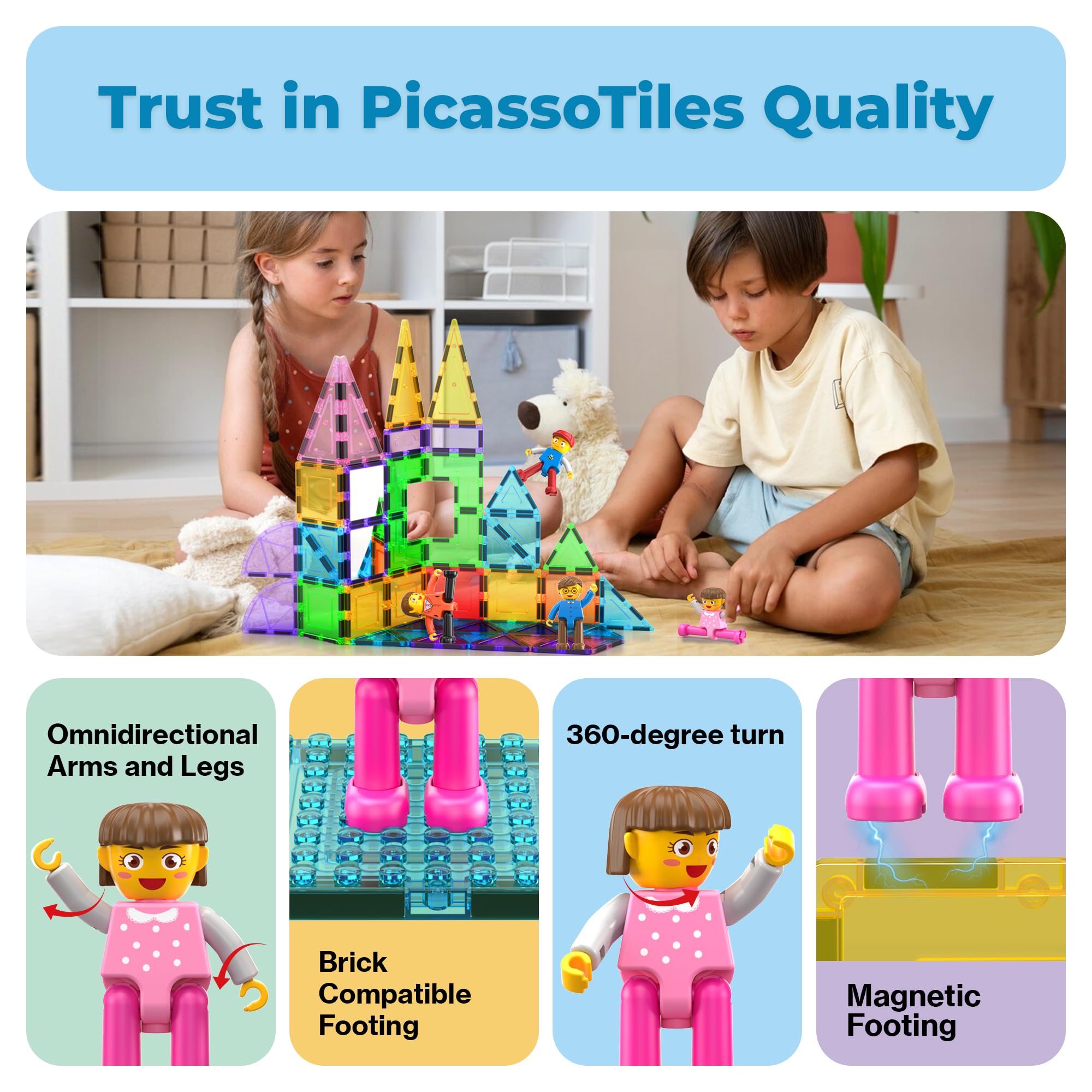 PicassoTiles idea book offers extra inspiration for storytelling.