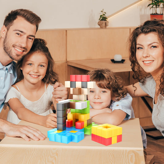 PicassoTiles idea cards included showing submarine and dinosaur builds for STEM exploration