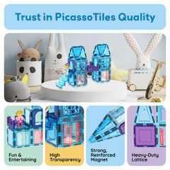 PicassoTiles imaginative storytelling scenes support STEM exploration.