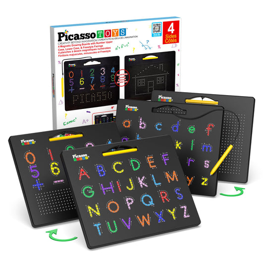 PicassoTiles large magnetic drawing board front view for creative tracing and reading practice