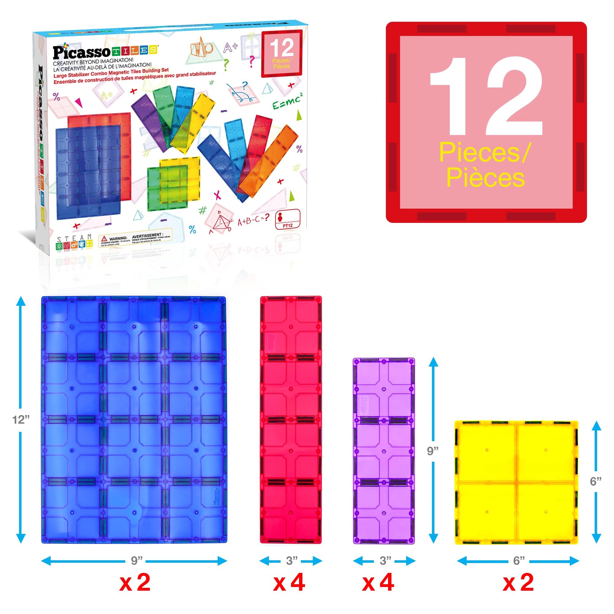 PicassoTiles large magnetic tiles offer safe, smooth edges for curious hands.