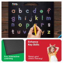 PicassoTiles letter tracing helps kids build pencil grip and sequencing skills.