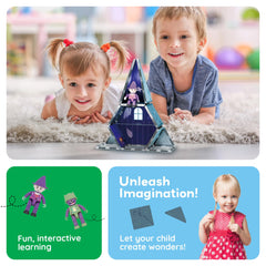 PicassoTiles magnetic characters support storytelling and collaborative play.