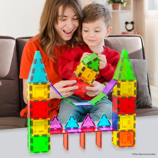 PicassoTiles magnetic-construction-connection secures quick, sturdy joining.