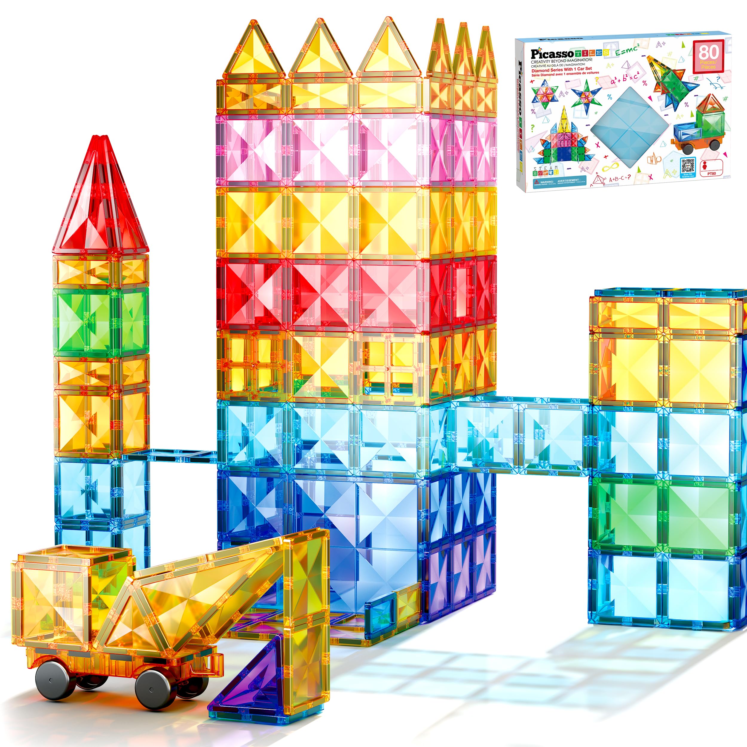 PicassoTiles magnetic tiles construction showcase versatile magnetic play for collaborative projects
