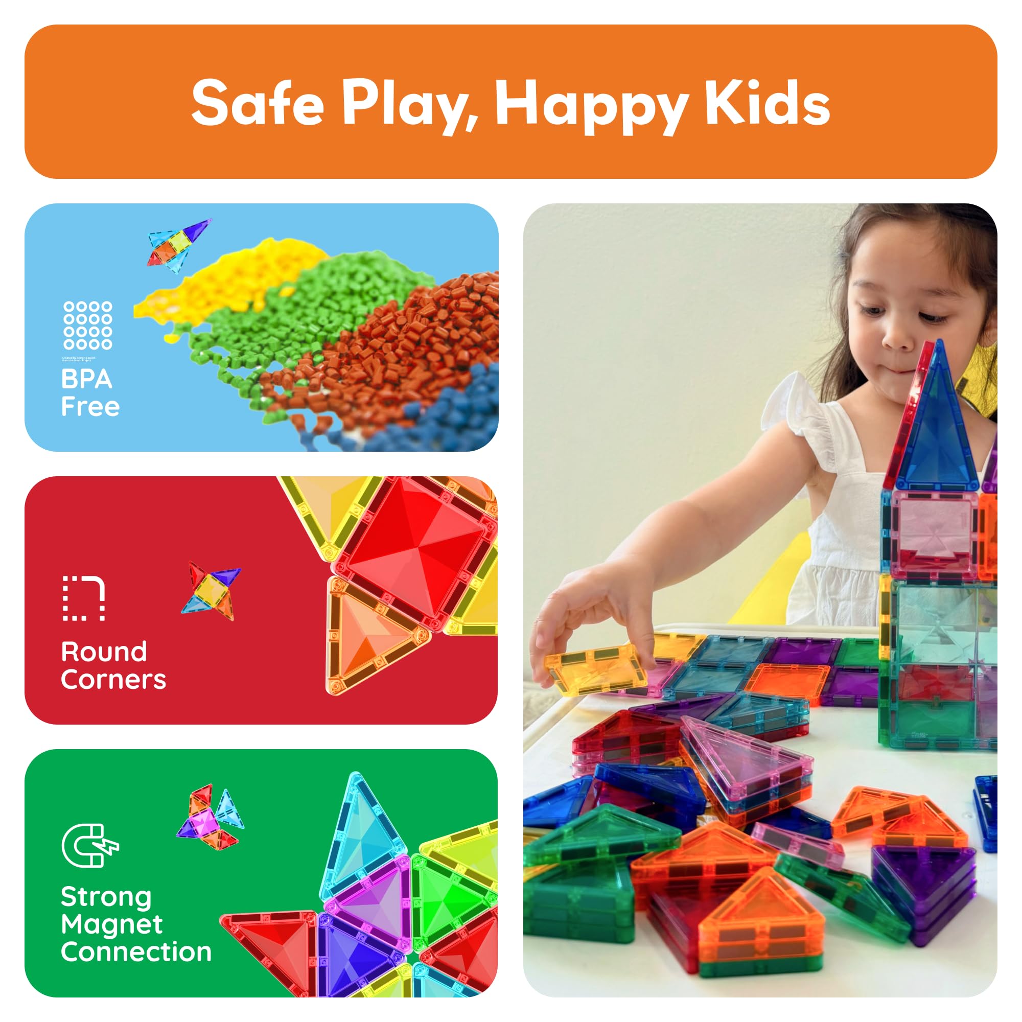 PicassoTiles magnetic tiles in hands for hands-on STEM.