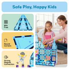 PicassoTiles magnetic tiles provide strong, stable constructions.