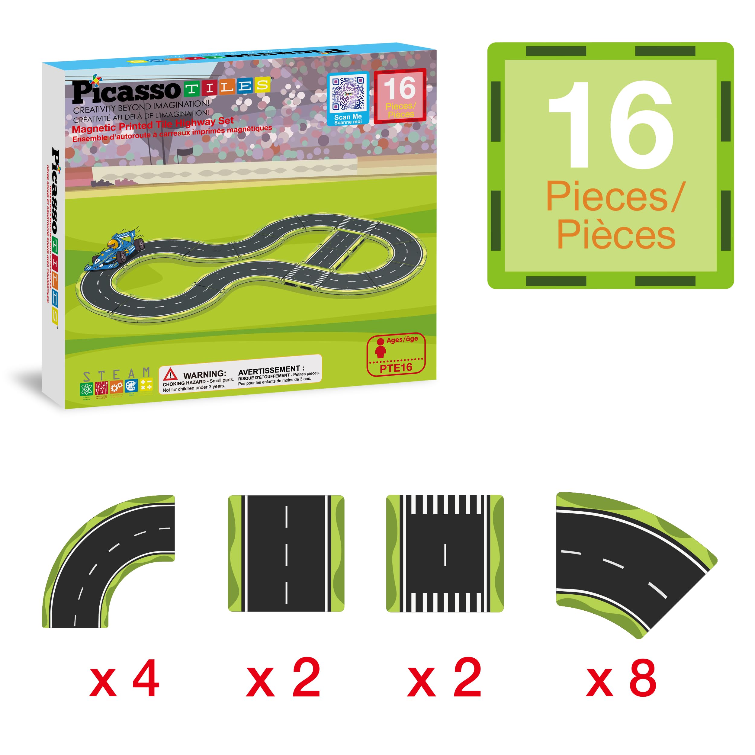 PicassoTiles magnetic track connect provides quick, secure assembly for kids