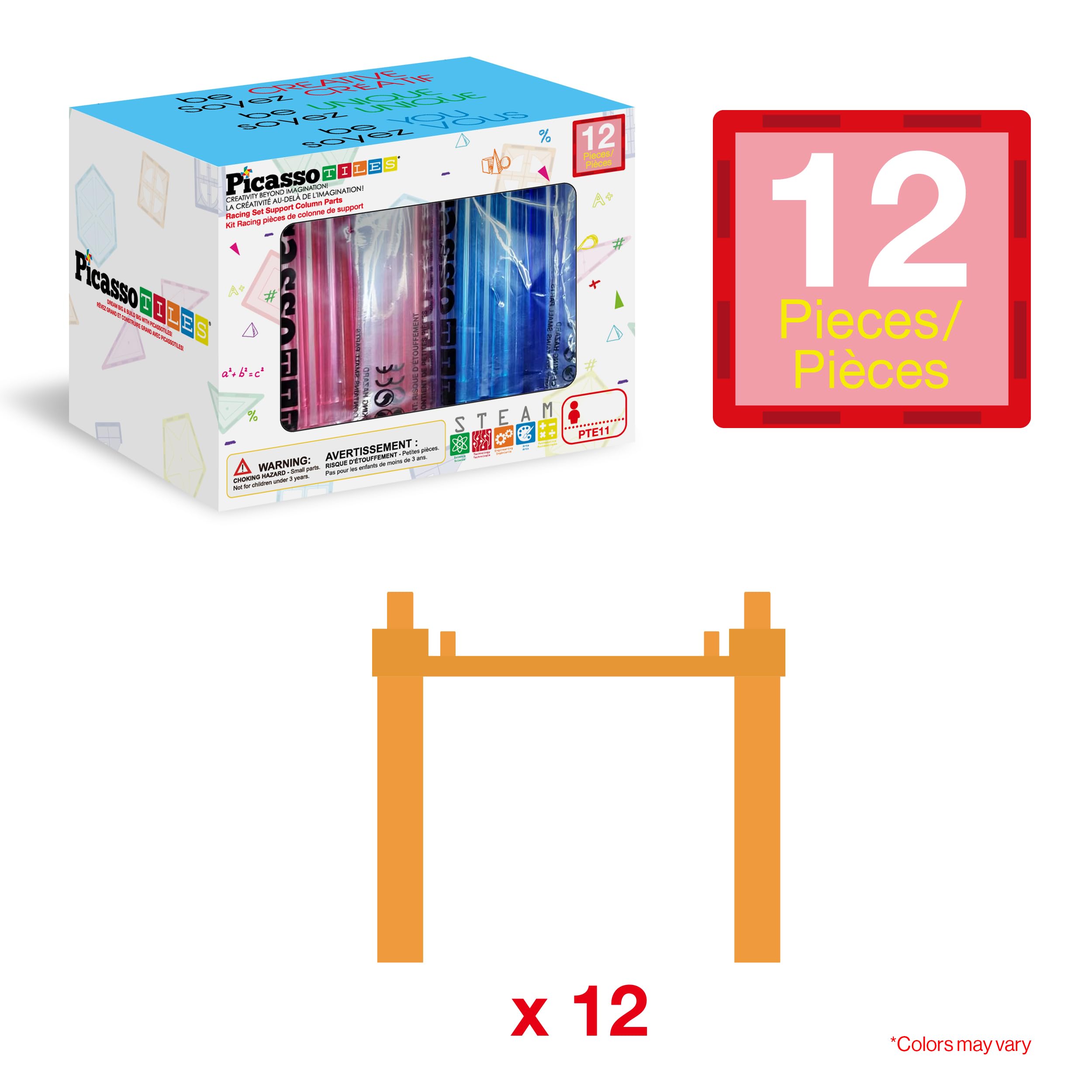 PicassoTiles marble run setup shows magnetic connectivity and smooth motion.
