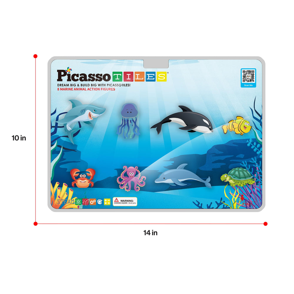 PicassoTiles marine action figures set for complete magnetic play and storytelling.