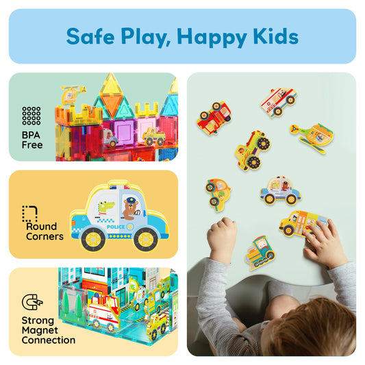PicassoTiles Metro City fire engine sparks rescue-themed play sessions