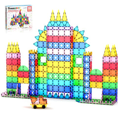PicassoTiles mirror theme tiles reflect light during creative play.