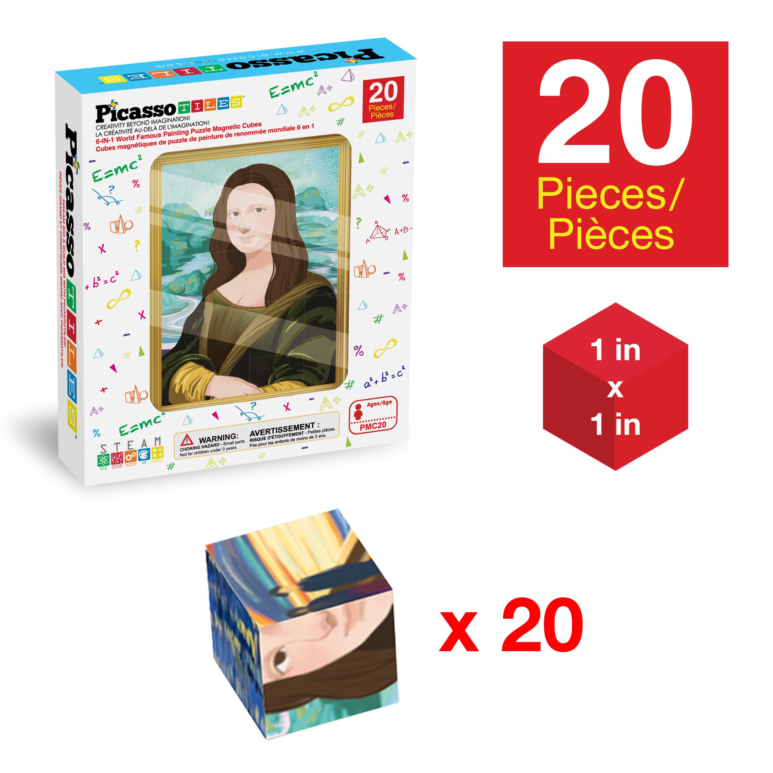 PicassoTiles Monet Water Lilies cubes invite pattern spotting and sequencing.