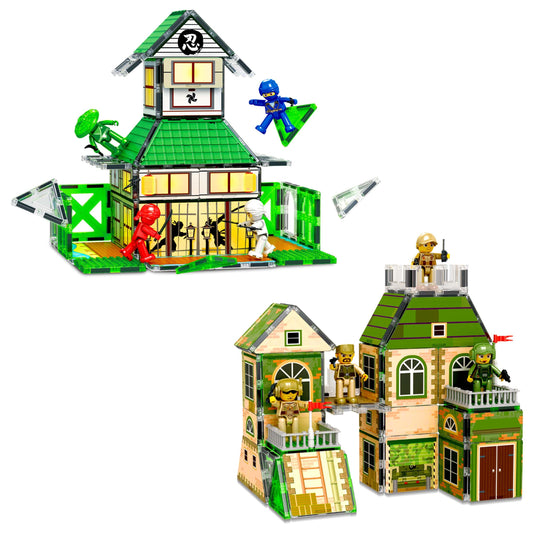 PicassoTiles ninja-troop double-sided tiles invite imaginative storytelling and play.