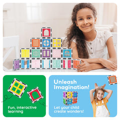PicassoTiles clip-on system promotes open-ended play and quick setup.