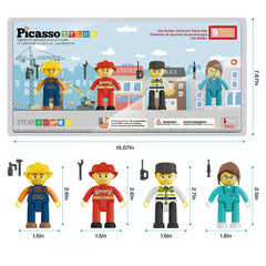 PicassoTiles police officer figure encourages social storytelling and city safety scenes.