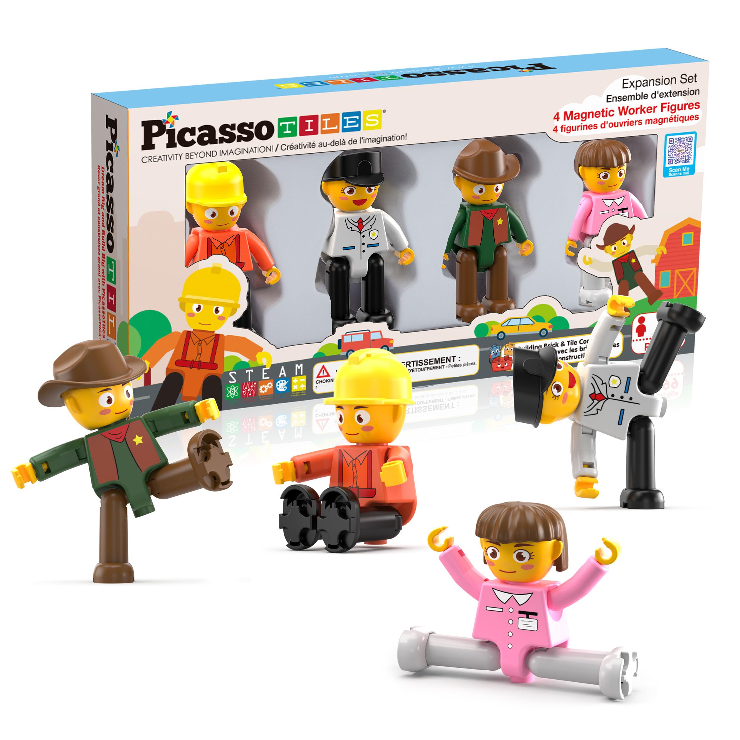 PicassoTiles fireman figure for imaginative play and early STEM exploration.