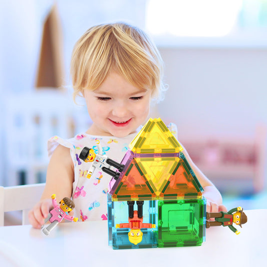 PicassoTiles policewoman figure supports role-play and spatial reasoning in kids.