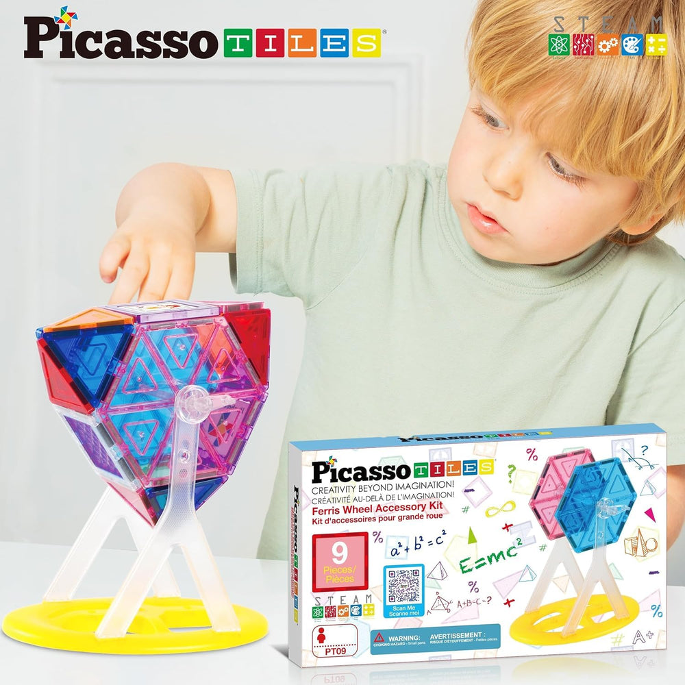 PicassoTiles PT09 Ferris Wheel kit supports safe, BPA-free playtime experiences.
