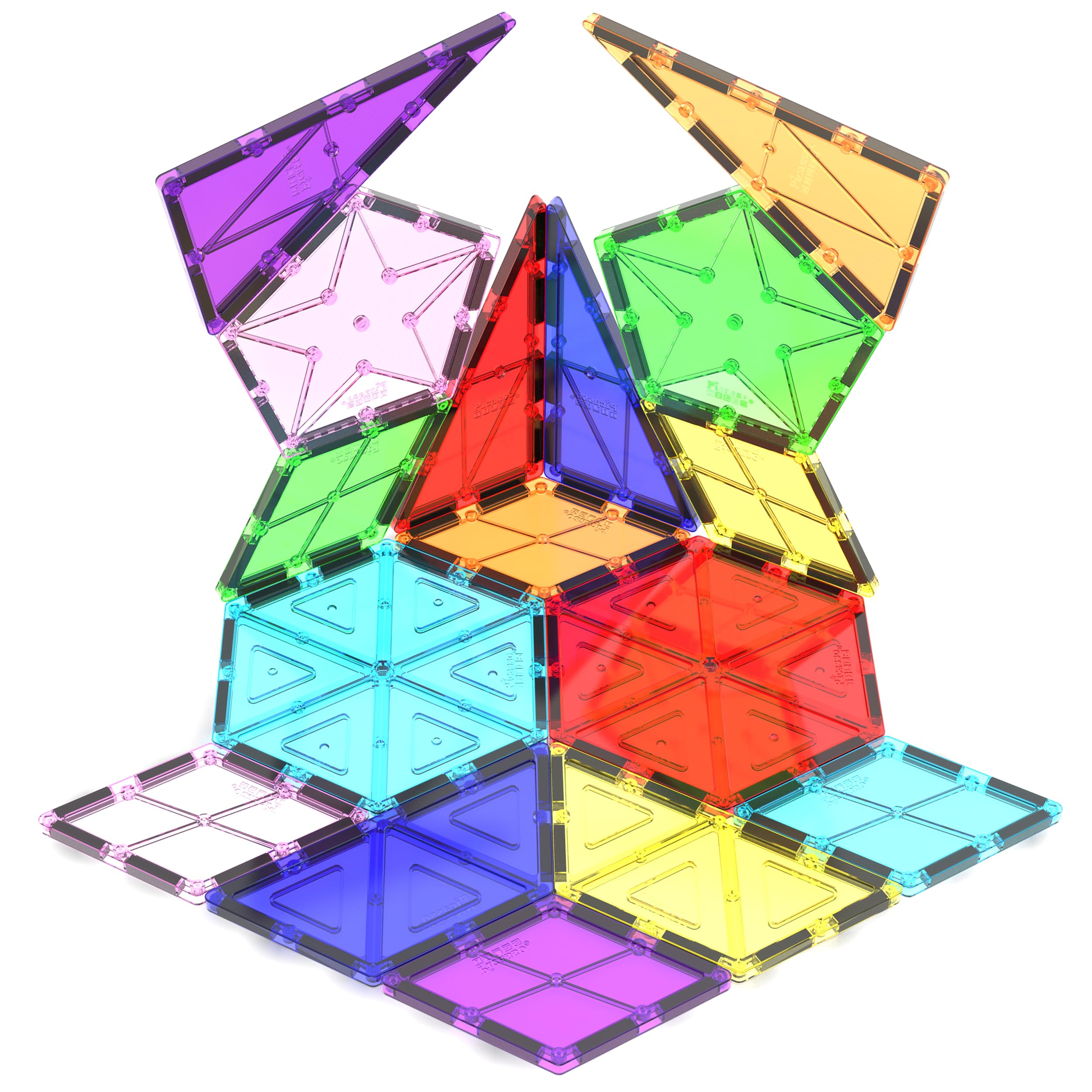 PicassoTiles PT16 geometry tiles for open-ended assembly and creative play