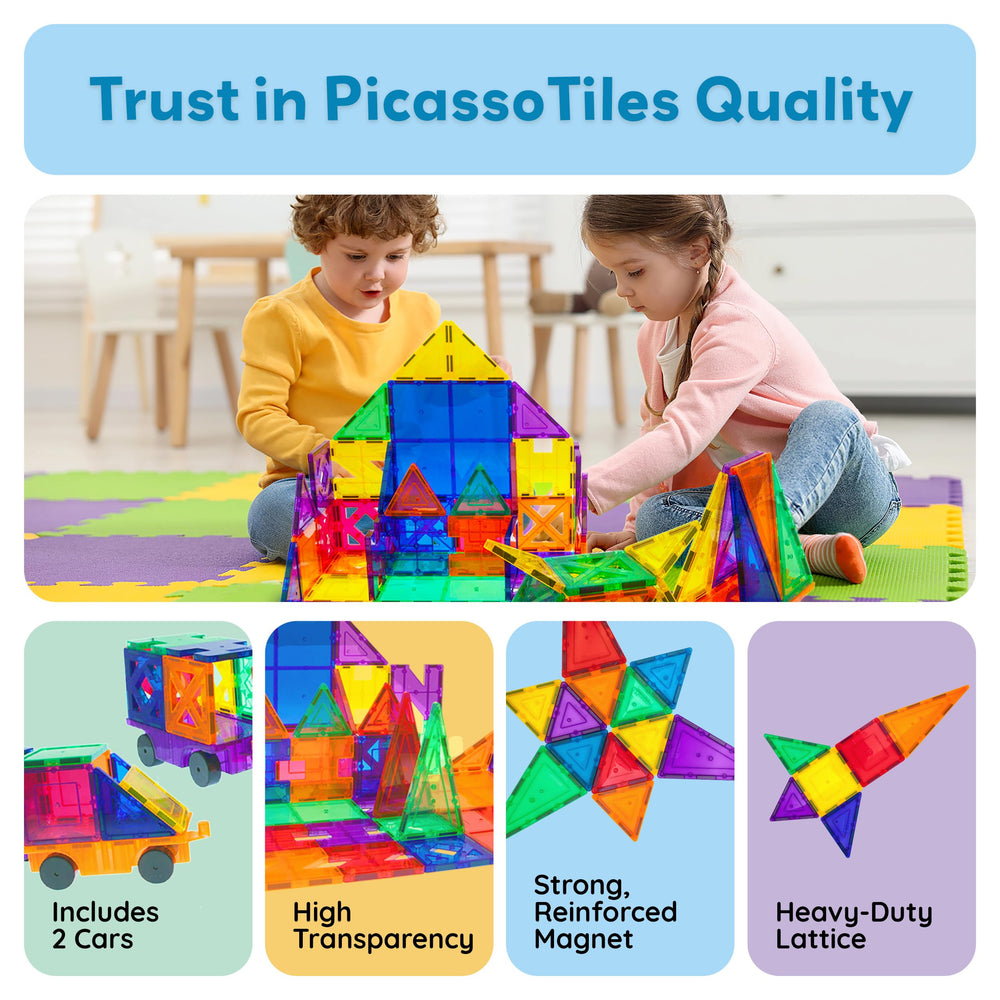 PicassoTiles PT82 storage-friendly kit for neat cleanup after play