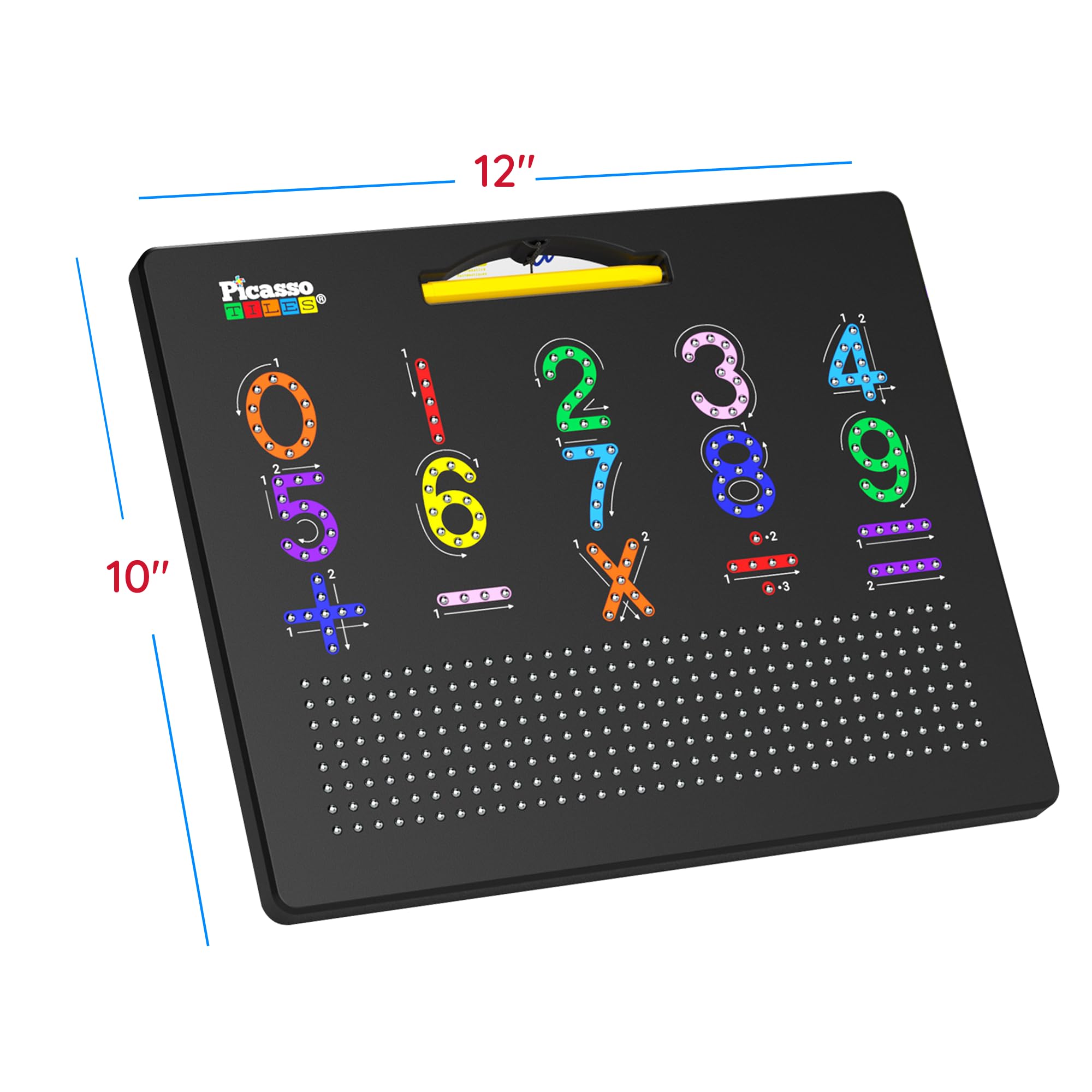 PicassoTiles PTB02-BLK alphabet side enables easy letter tracing practice.