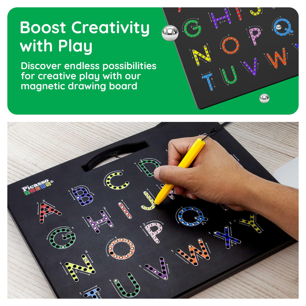 PicassoTiles PTB02-BLK erase surface for quick, clean edits.
