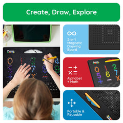 PicassoTiles PTB02-BLK numbers side supports early counting skills.