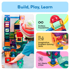 PicassoTiles PTG70 magnetic tiles for quick builds and visual magnetism learning.