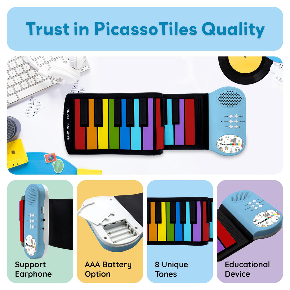 PicassoTiles rainbow-color design adds vibrant appeal during playtime and learning