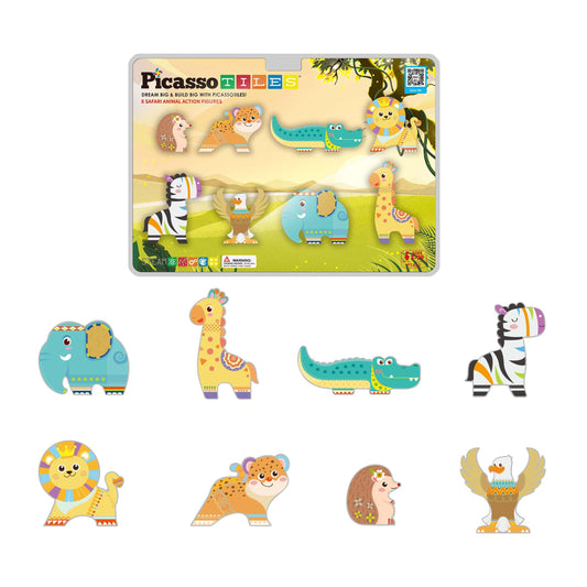 PicassoTiles safari elephant magnet figure for imaginative play and hand-eye coordination