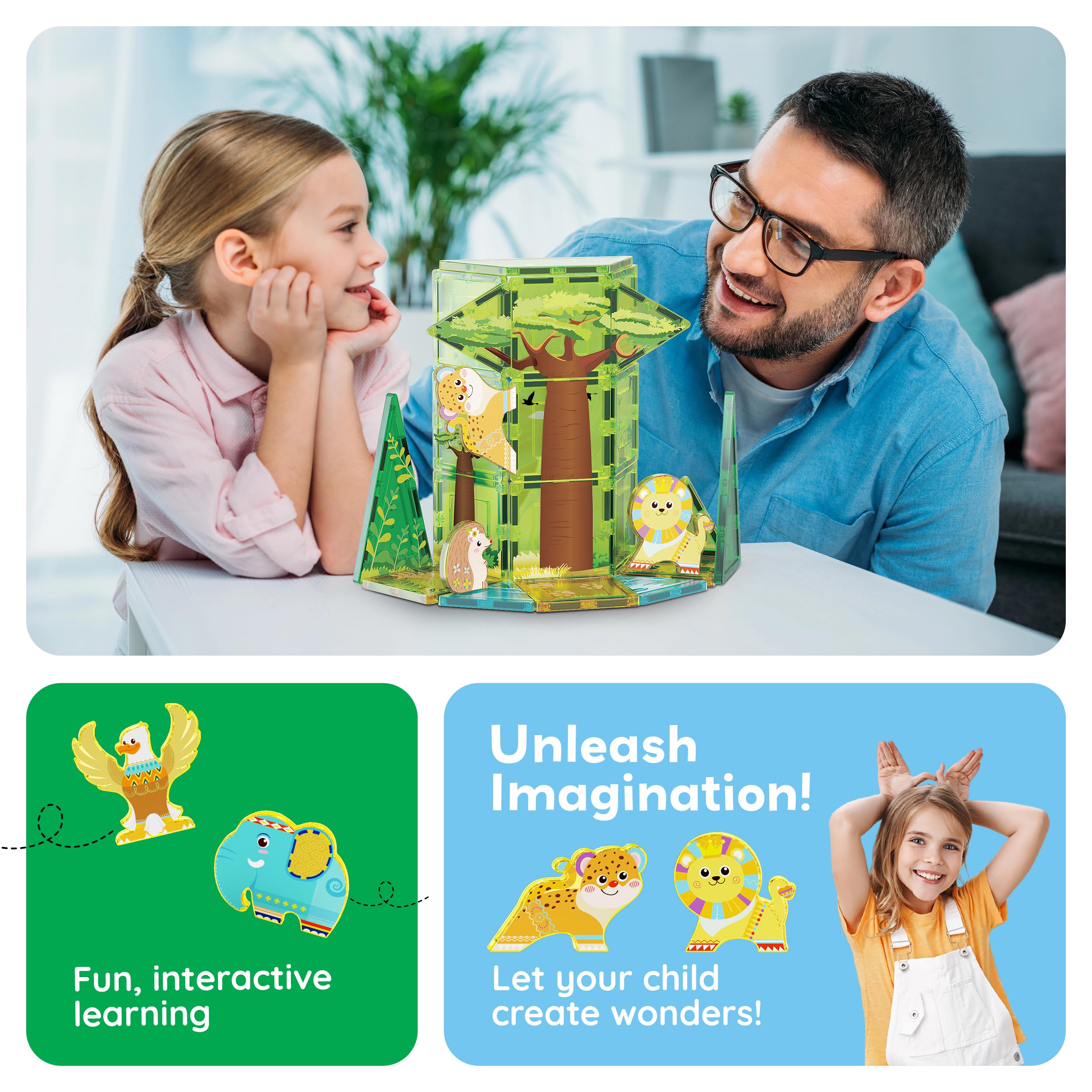 PicassoTiles safari lion magnet figure encouraging dramatic pretend play and dexterity