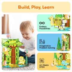 PicassoTiles safari zebra magnet figure promoting color and shape recognition during play