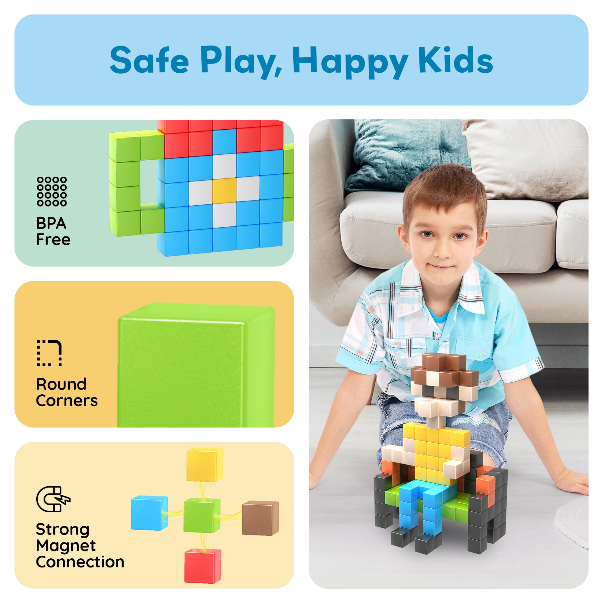 PicassoTiles BPA-free materials ensure safe, family-friendly play sessions.