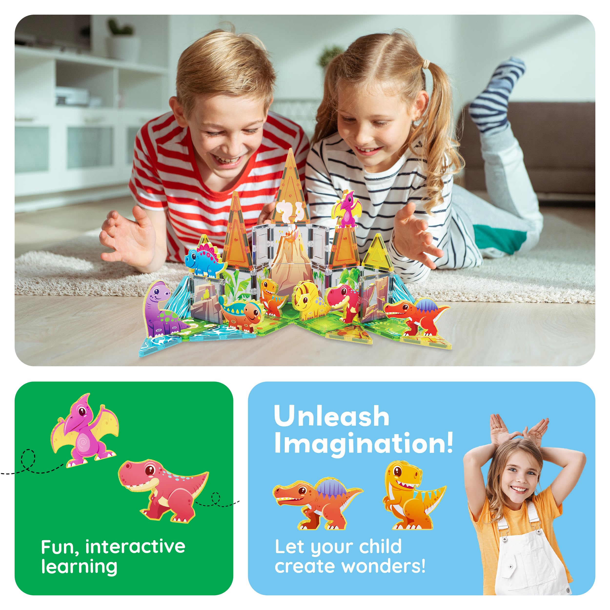 Kids enjoy screen-free PicassoTiles play promoting focus and creativity.