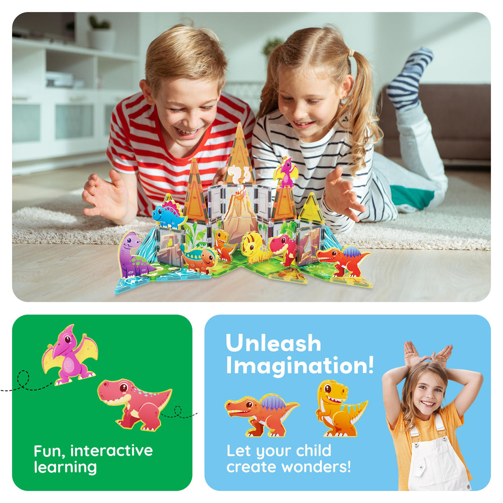 Kids enjoy screen-free PicassoTiles play promoting focus and creativity.