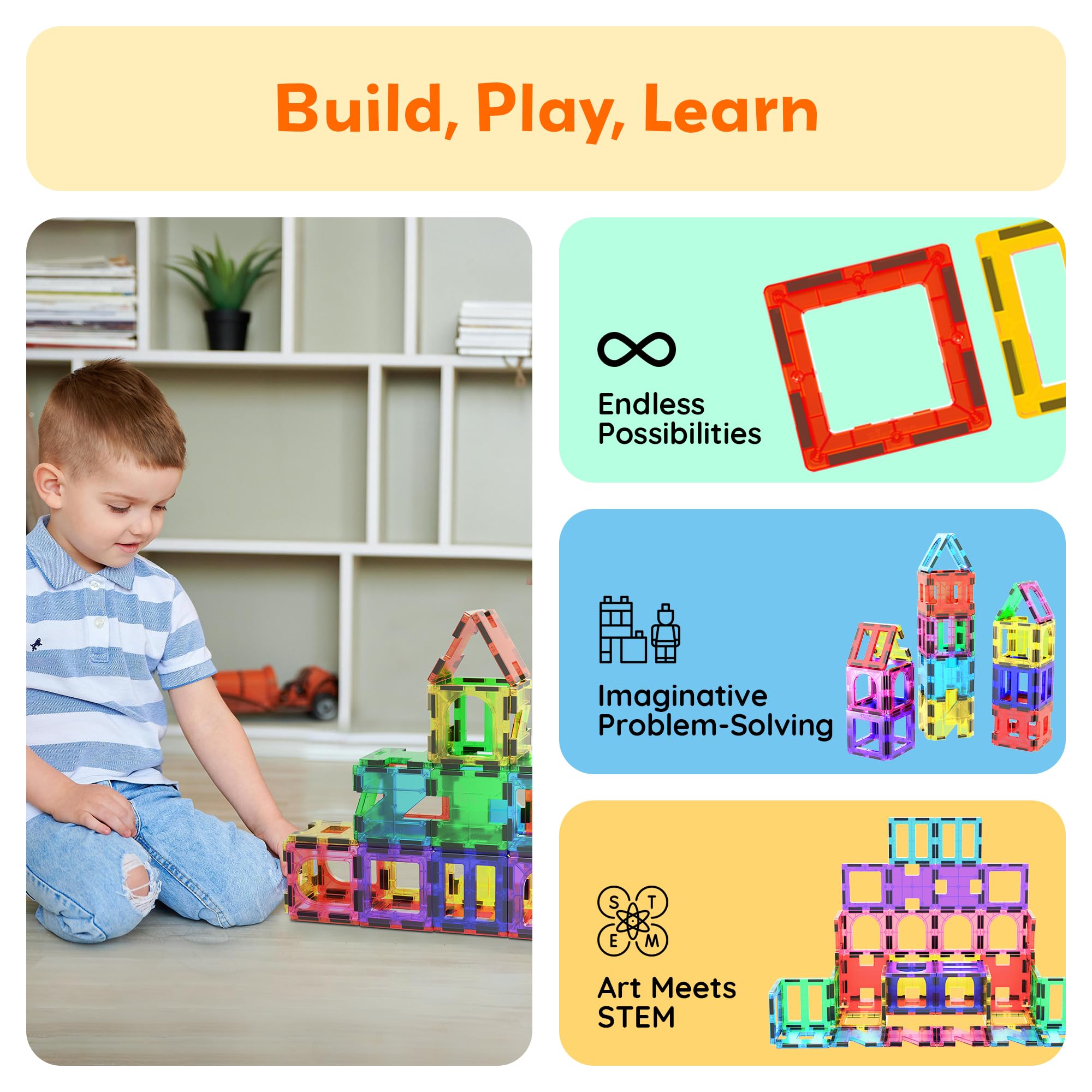 PicassoTiles see-through tiles enable easy pattern recognition and design exploration.