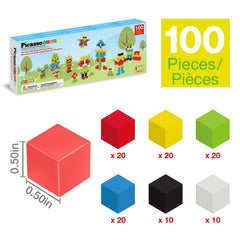 PicassoTiles sensory cubes in hand show bright hues for tactile play.
