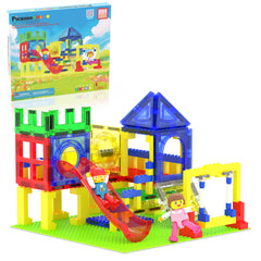 PicassoTiles slide and swing playground supports imaginative play and fine motor skills.