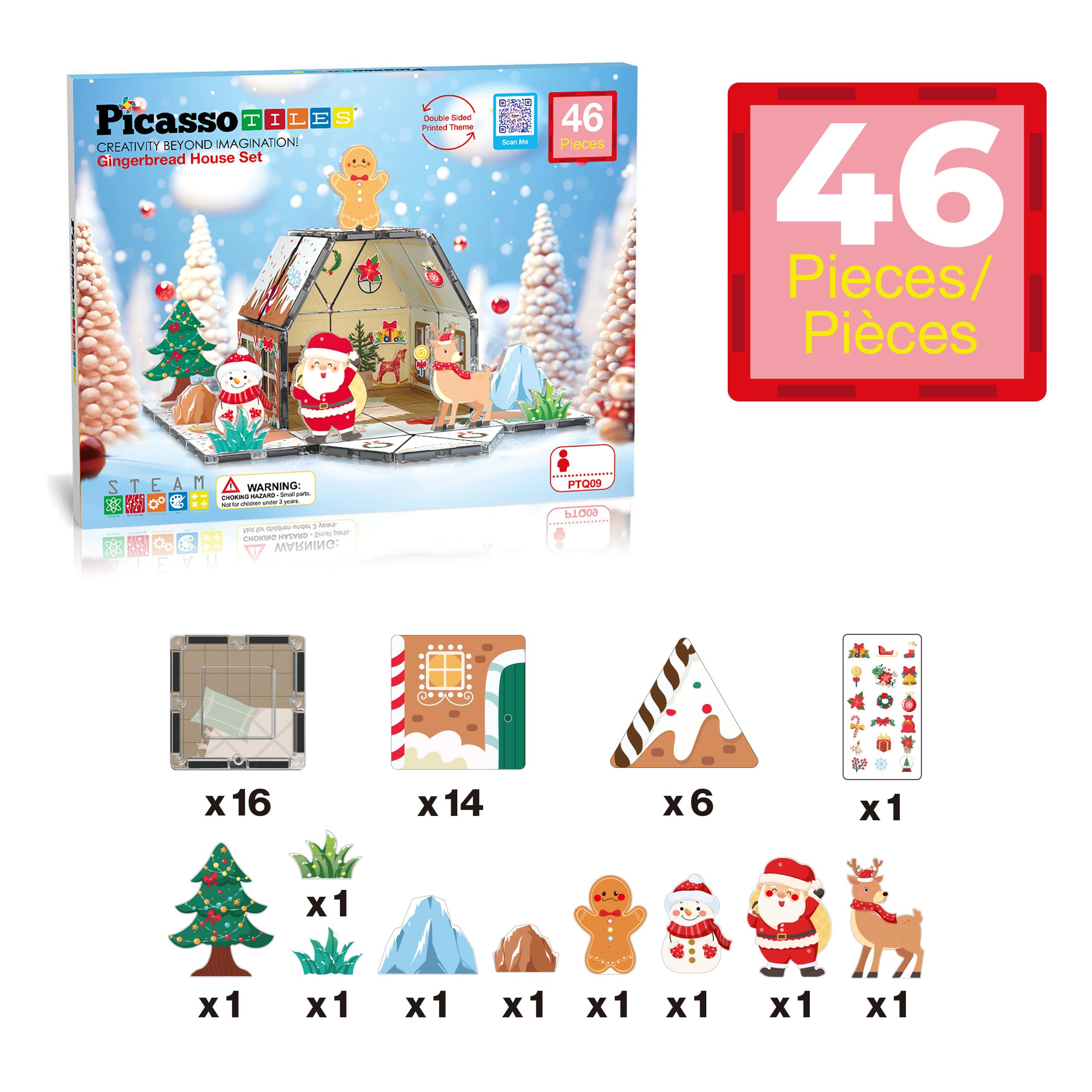 PicassoTiles snowman figure enables seasonal play and creative stacking