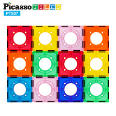 PicassoTiles square joints build diverse racetrack shapes with easy stacking.