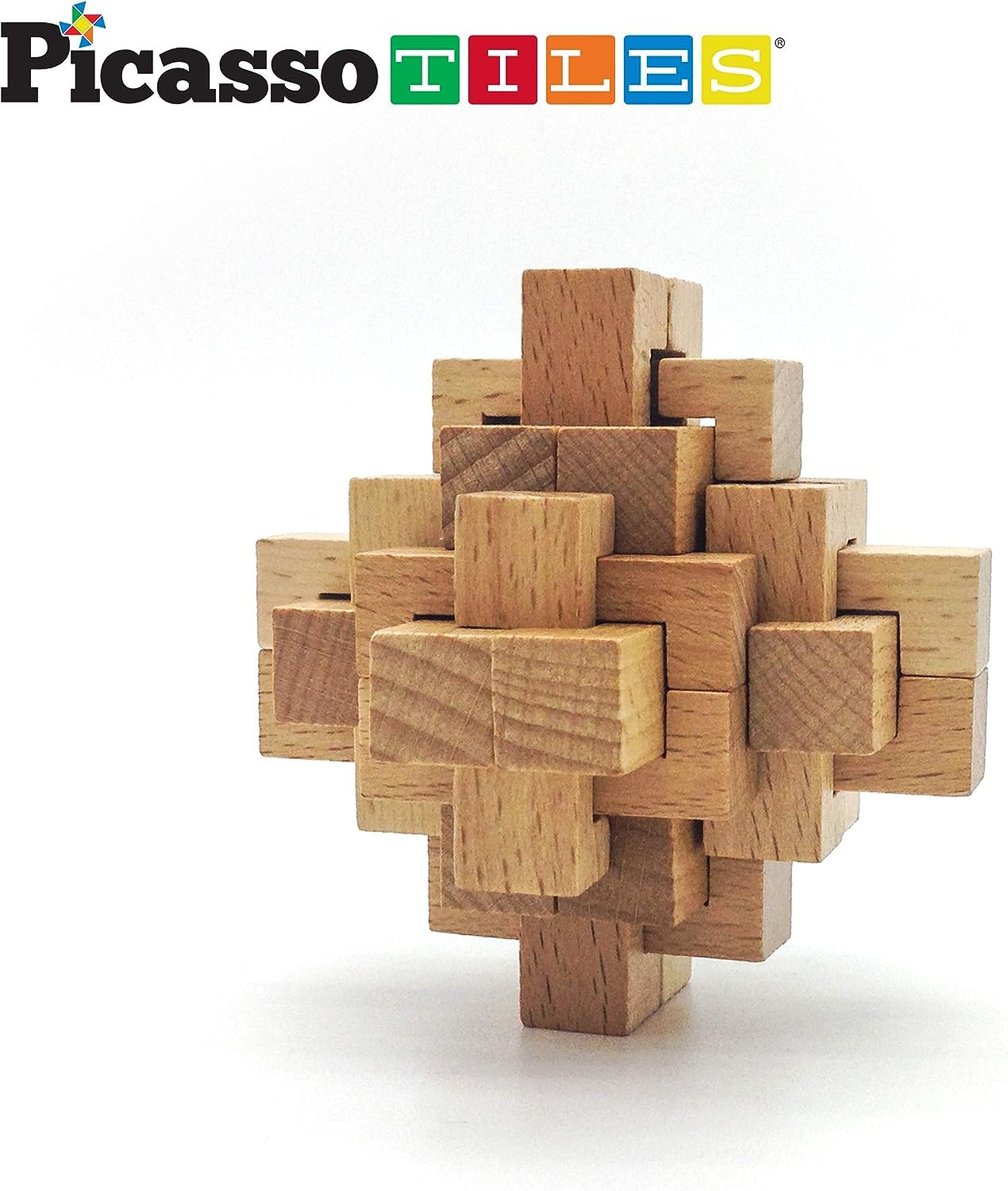 PicassoTiles star puzzle wooden strengthens problem solving while building concentration