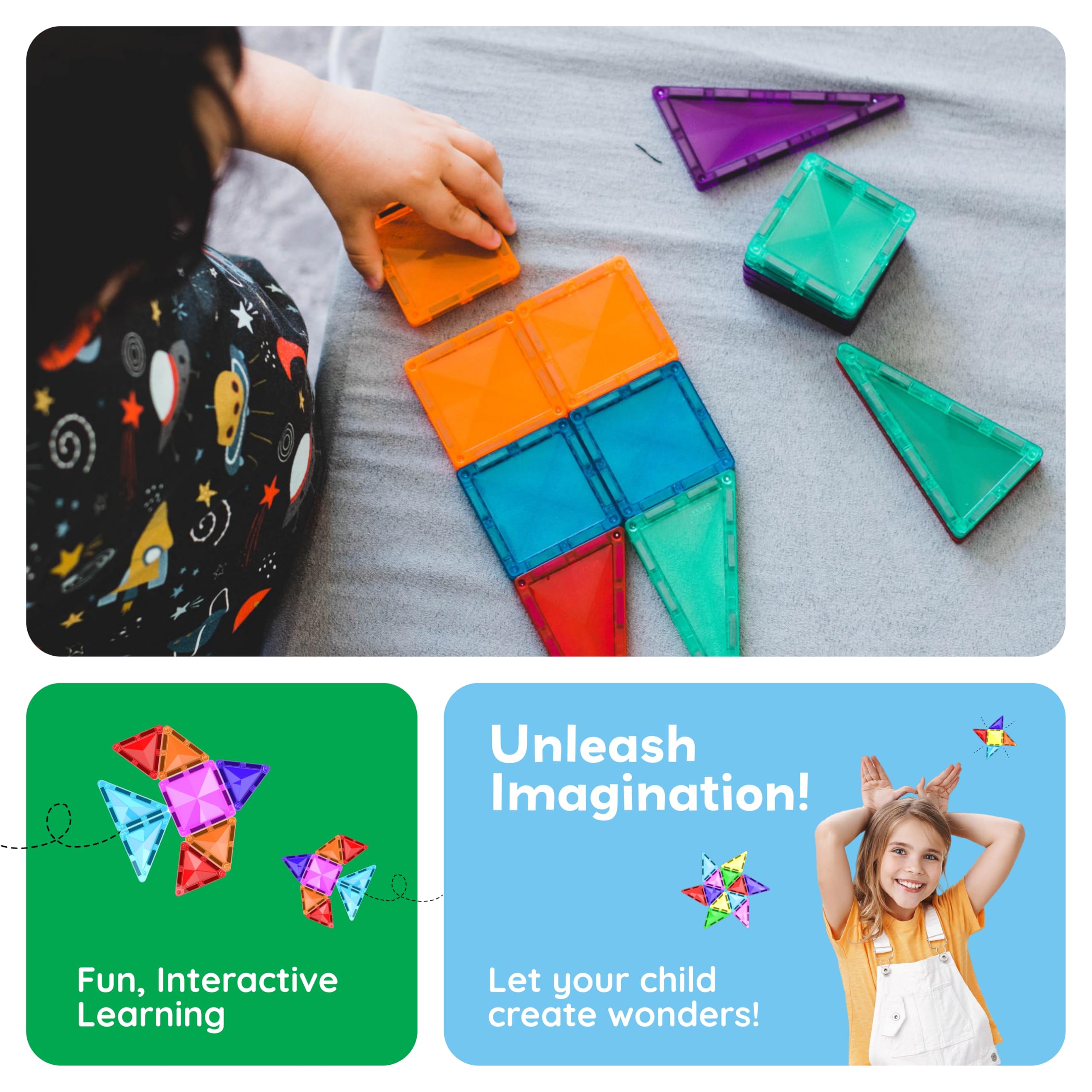 PicassoTiles stem learning kit encourages early engineering through hands-on shapes