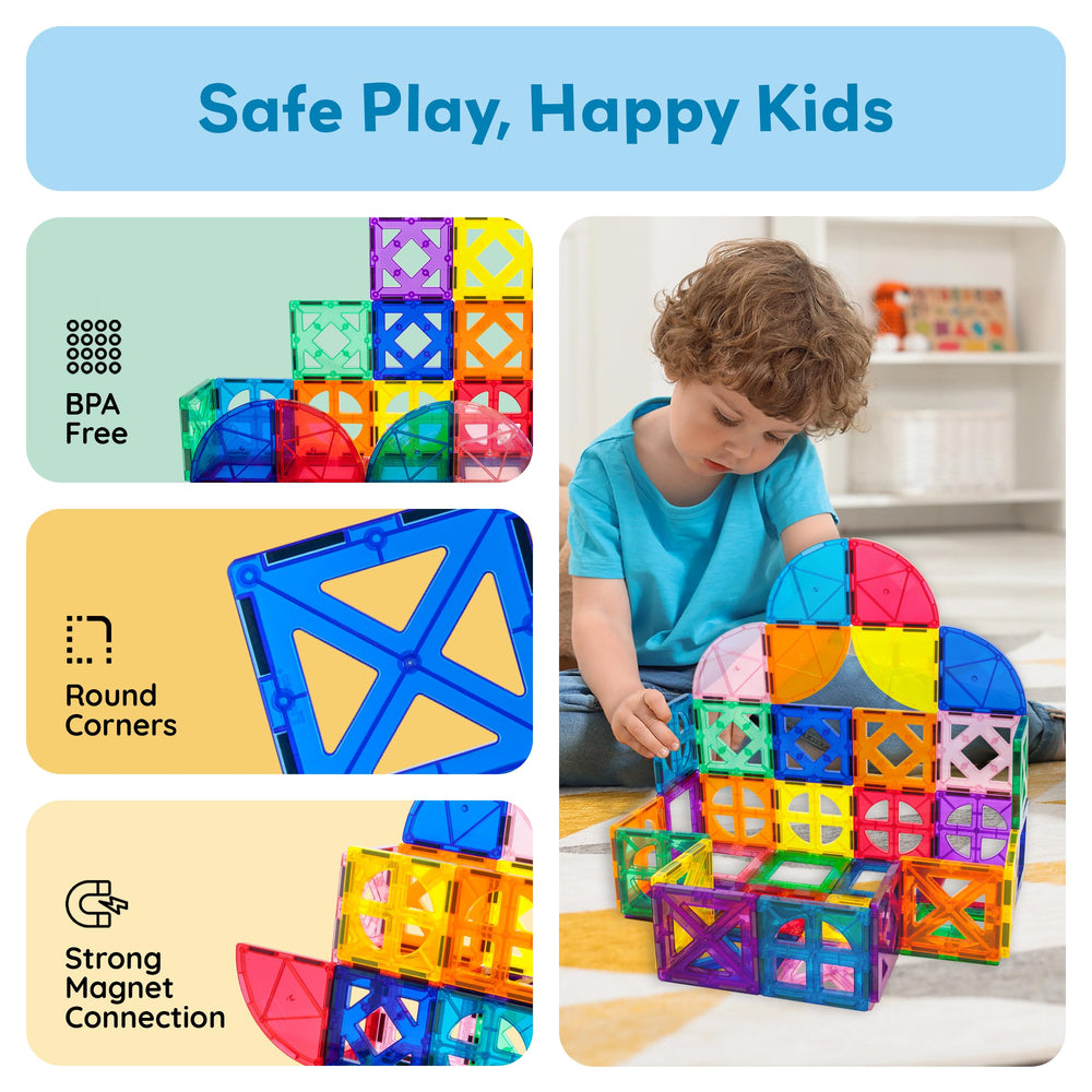 PicassoTiles STEM learning kit promotes problem-solving through construction play.