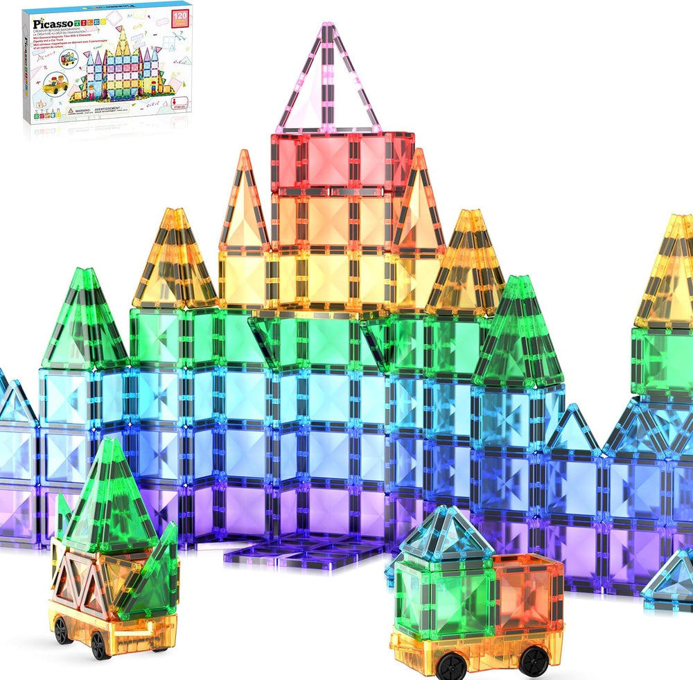 PicassoTiles STEM-learning tiles spark hands-on exploration during quiet time.