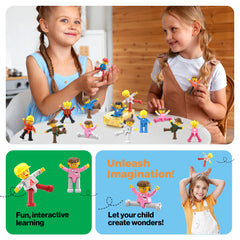 STEM-inspired PicassoTiles visuals integrating shapes and math concepts.