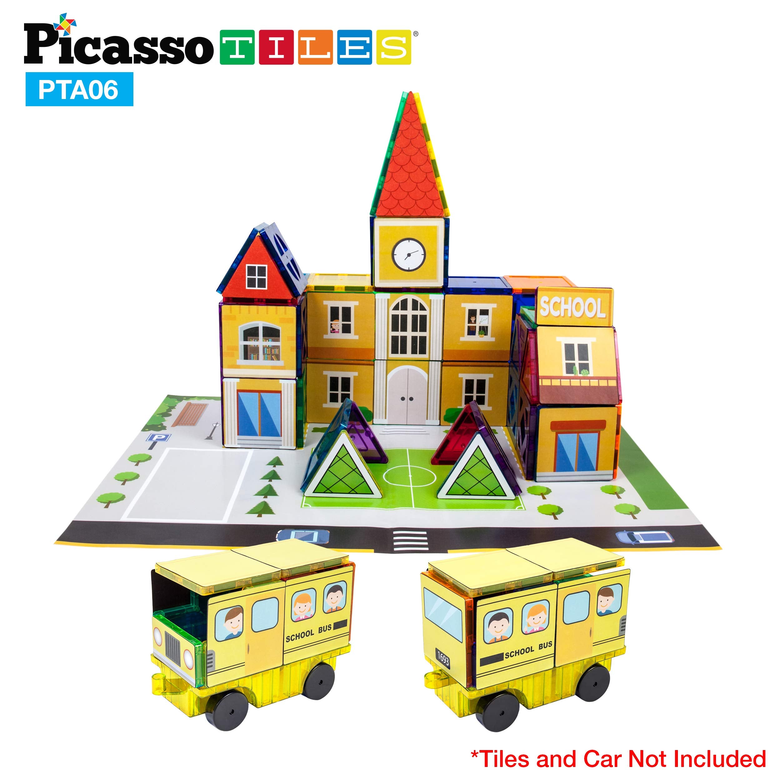 PicassoTiles stick-on overlay maps add new themes for endless play configurations