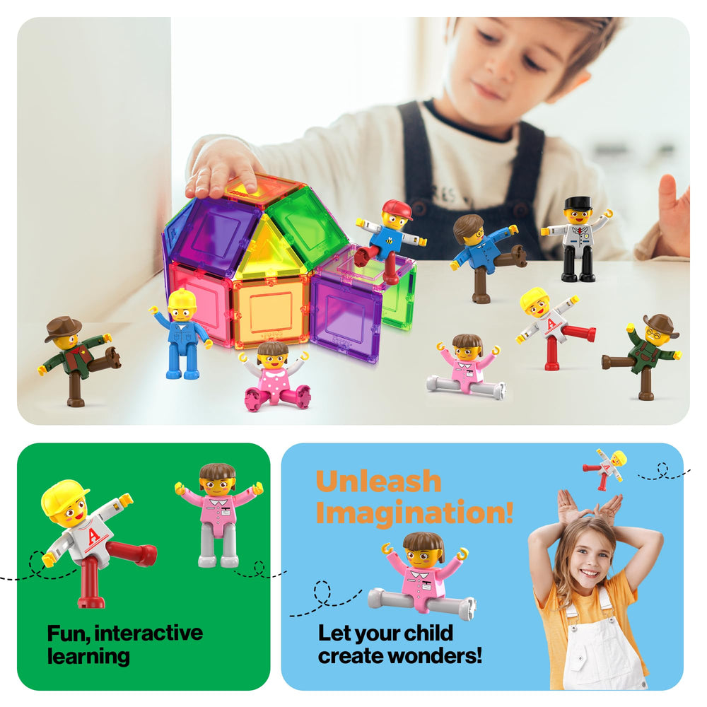 PicassoTiles storytelling figures help kids create scenes and role-play.