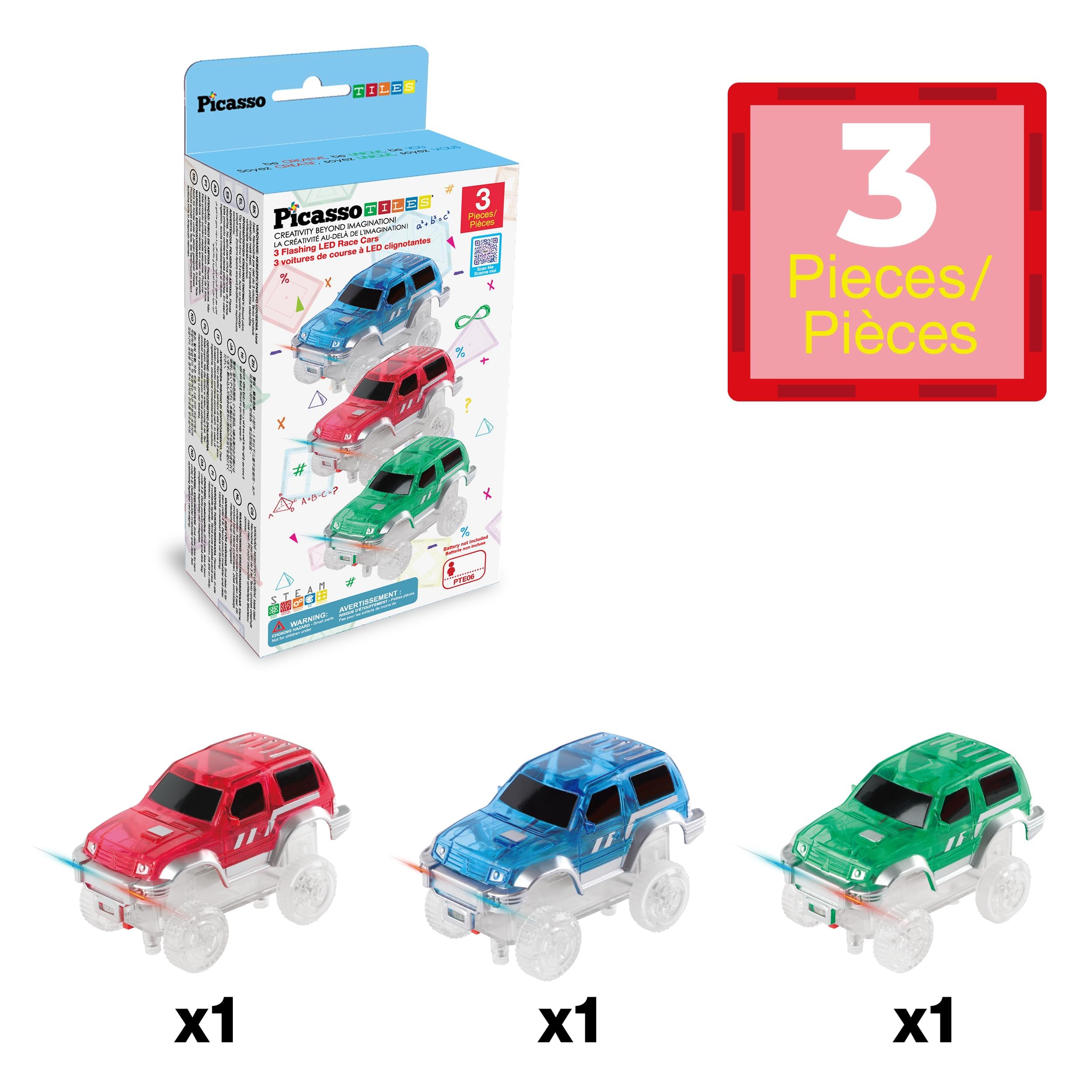 PicassoTiles street signs included for realistic pretend driving scenes