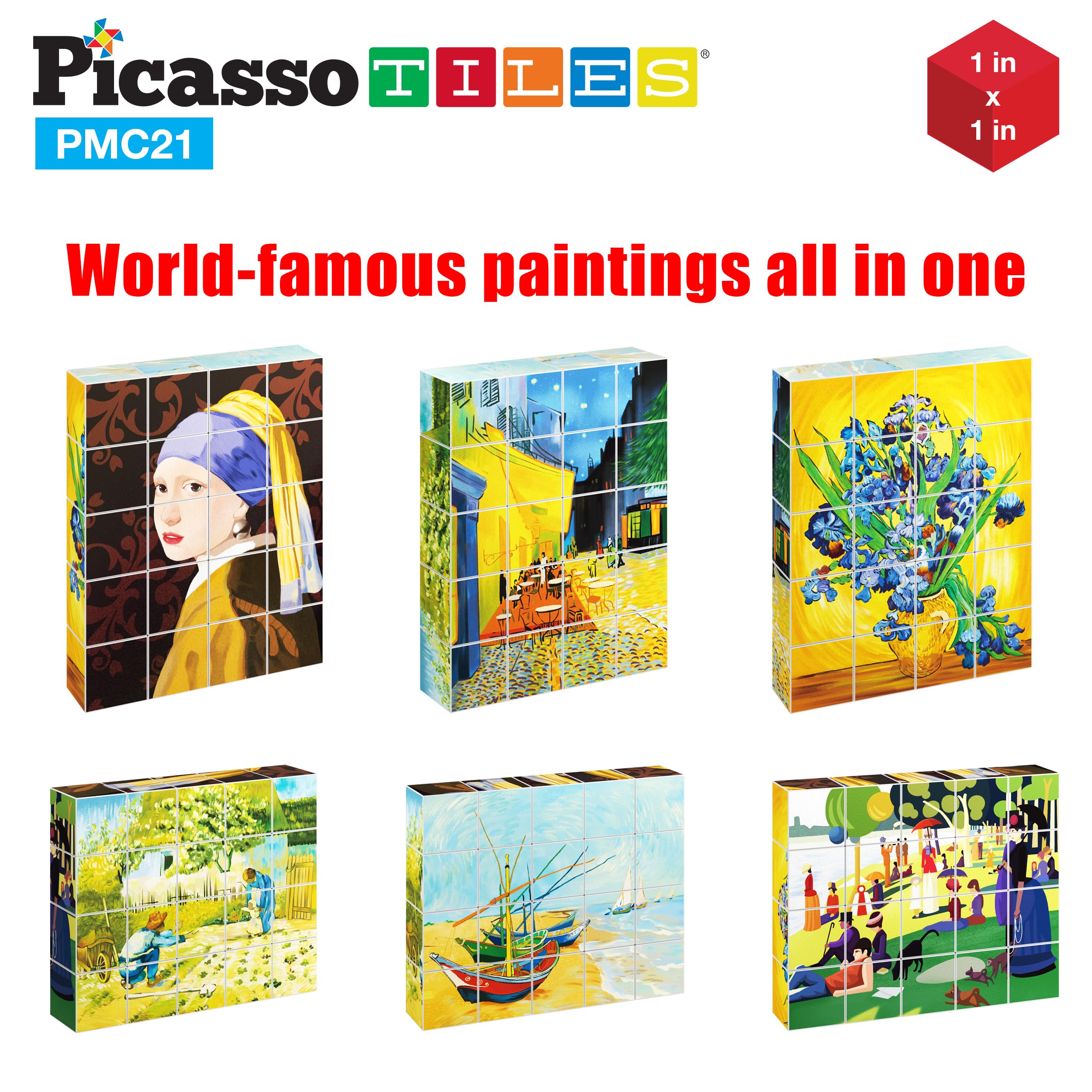 PicassoTiles summer evening puzzle cubes capture warm tones and visual discrimination.